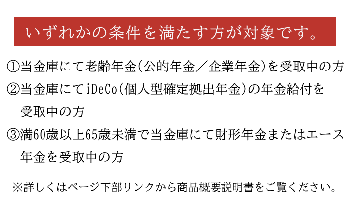 いずれかの条件を満たす方が対象です。