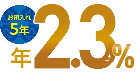 お預入れ5年 年2.3%