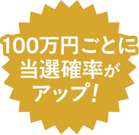 100万円ごとに当選確率がアップ！